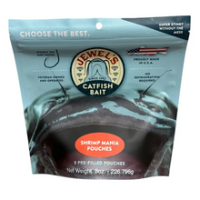 Load image into Gallery viewer, Jewel's Catfish Bait - Pre-Filled Bait Pouches - Shrimp Mania