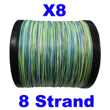 Load image into Gallery viewer, Reaction Tackle X8 Braided Fishing Line- Aqua Camo 8 Strand