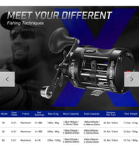Load image into Gallery viewer, PISCIFUN® CHAOS XS 5000 Black Round Baitcasting Reel