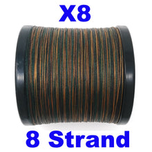 Load image into Gallery viewer, Reaction Tackle X8 Braided Fishing Line - Green Camo 8 Strand