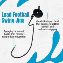 Load image into Gallery viewer, Reaction Tackle Lead Swing Football Jigs- 5-PACK - New