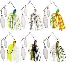 Load image into Gallery viewer, Reaction Tackle Lead Spinnerbait Jigs – 3-Pack, Double Willow Blade - New