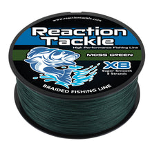 Load image into Gallery viewer, Reaction Tackle X8 Braided Fishing Line - Moss Green 8 Strand