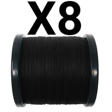 Load image into Gallery viewer, Reaction Tackle X8 Braided Fishing Line - NO FADE Black 8 Strand - NEW