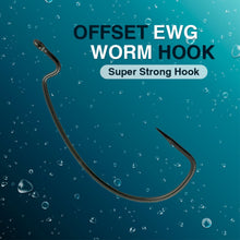 Load image into Gallery viewer, Reaction Tackle Offset EWG Worm Hooks (25-Pack)