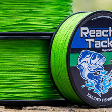 Load image into Gallery viewer, Reaction Tackle Braided Fishing Line - NO FADE Hi Vis Green - NEW