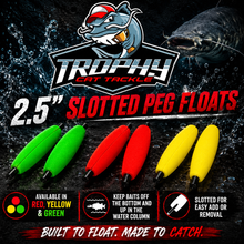 Load image into Gallery viewer, 2.5" Slotted Catfish Peg Floats – 10 Pack | Trophy Cat Tackle