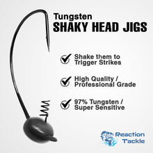 Load image into Gallery viewer, Reaction Tackle Tungsten Shaky Head Jigs 5-Pack