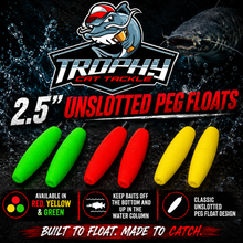 Load image into Gallery viewer, 2.5" Unslotted Catfish Peg Floats – 10 Pack | Trophy Cat Tackle