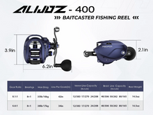 Load image into Gallery viewer, PISCIFUN® Alijoz 400 Blue Low Profile Bait casting Reel 8.1:1