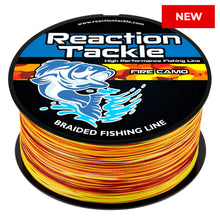 Load image into Gallery viewer, Reaction Tackle Braided Fishing Line - Fire Camo - NEW