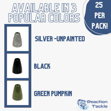 Load image into Gallery viewer, Reaction Tackle Lead Worm Weights (25 pack)