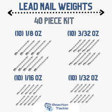 Load image into Gallery viewer, Reaction Tackle Lead Nail Weights/Insert Sinkers