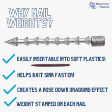 Load image into Gallery viewer, Reaction Tackle Lead Nail Weights/Insert Sinkers
