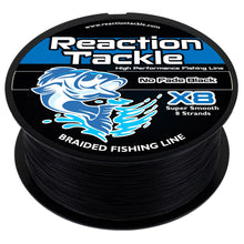 Load image into Gallery viewer, Reaction Tackle X8 Braided Fishing Line - NO FADE Black 8 Strand - NEW