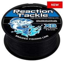 Load image into Gallery viewer, Reaction Tackle X8 Braided Fishing Line - NO FADE Black 8 Strand - NEW