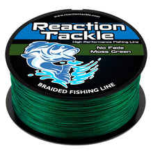 Load image into Gallery viewer, Reaction Tackle Braided Fishing Line - NO FADE Moss Green - NEW