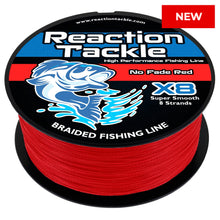 Load image into Gallery viewer, Reaction Tackle X8 Braided Fishing Line - NO FADE Red 8 Strand - NEW