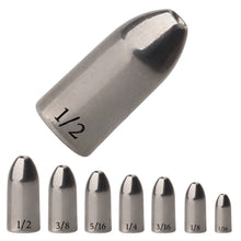 Load image into Gallery viewer, Reaction Tackle Tungsten Worm Weights / Bullet Shaped Sinkers