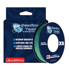 Load image into Gallery viewer, Reaction Tackle BRAIDED IN THE USA Fishing Line- 5X- NEW
