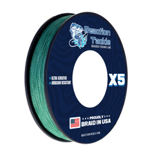 Load image into Gallery viewer, Reaction Tackle BRAIDED IN THE USA Fishing Line- 5X- NEW
