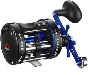 5000 size fishing reels PISCIFUN CHAOS XS Black Round Baitcasting Reel Trophy Cat Tackle youll be able to bring your Wrath to anything with fins. Gold Ring 5000 size Spinning
