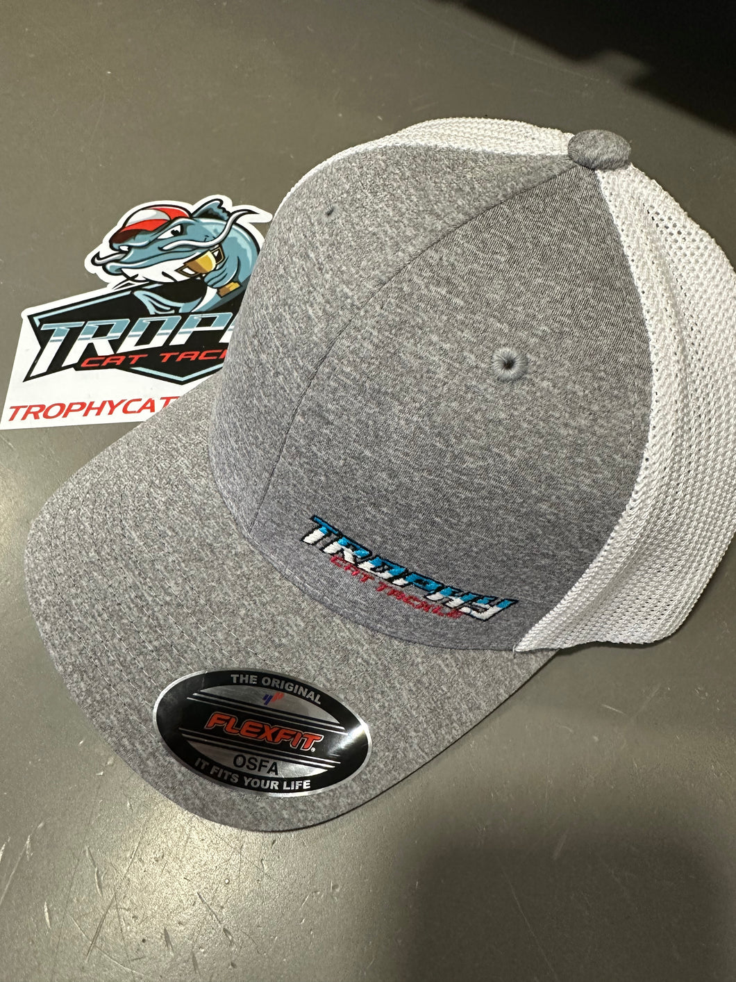 Trophy Cat Tackle OG Heather Grey FlexFit Trucker Hat