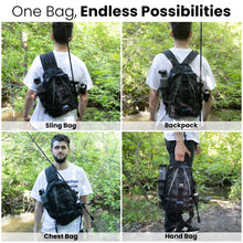 Load image into Gallery viewer, Reaction Tackle Fishing Tackle 2-in-1 Sling Bag/Backpack- 3 Sizes

