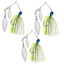 Load image into Gallery viewer, Reaction Tackle Lead Spinnerbait Jigs – 3-Pack, Double Willow Blade - New
