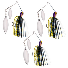 Load image into Gallery viewer, Reaction Tackle Lead Spinnerbait Jigs – 3-Pack, Double Willow Blade - New
