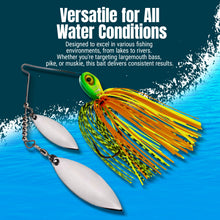 Load image into Gallery viewer, Reaction Tackle Lead Spinnerbait Jigs – 3-Pack, Double Willow Blade - New
