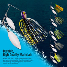 Load image into Gallery viewer, Reaction Tackle Lead Spinnerbait Jigs – 3-Pack, Double Willow Blade - New
