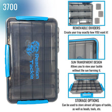 Load image into Gallery viewer, Reaction Tackle Premium Tackle Tray- High Performance and Waterproof with 3 Resilient Clips
