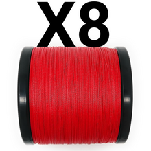 Load image into Gallery viewer, Reaction Tackle X8 Braided Fishing Line - NO FADE Red 8 Strand - NEW
