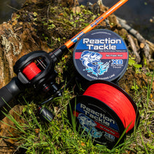 Load image into Gallery viewer, Reaction Tackle X8 Braided Fishing Line - NO FADE Red 8 Strand - NEW
