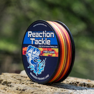 Reaction Tackle Braided Fishing Line - Fire Camo - NEW