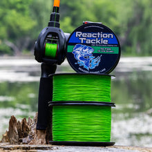 Load image into Gallery viewer, Reaction Tackle Braided Fishing Line - NO FADE Hi Vis Green - NEW
