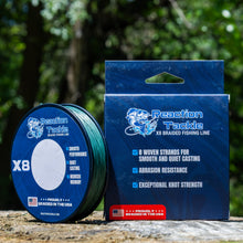 Load image into Gallery viewer, Reaction Tackle BRAIDED IN THE USA Fishing Line- 8X- NEW
