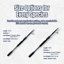 Load image into Gallery viewer, Reaction Tackle Telescopic Spinning Rod – Carbon Travel Fishing Rod – Collapsible Rod for Freshwater and Saltwater - NEW
