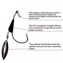 Load image into Gallery viewer, Reaction Tackle Bladed/Tungsten Weighted Swimbait Hooks- 3-Pack
