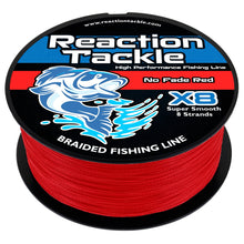 Load image into Gallery viewer, Reaction Tackle X8 Braided Fishing Line - NO FADE Red 8 Strand - NEW
