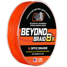 Load image into Gallery viewer, Beyond Braid Optic Orange 8X- Ultra Performance 8 Strand
