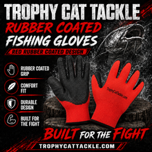 Load image into Gallery viewer, Trophy Cat Tackle Rubber Coated Gloves
