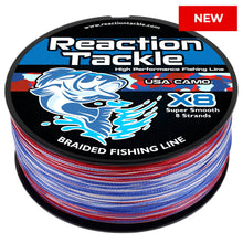 Load image into Gallery viewer, Reaction Tackle X8 Braided Fishing Line - USA Camo 8 Strand - NEW
