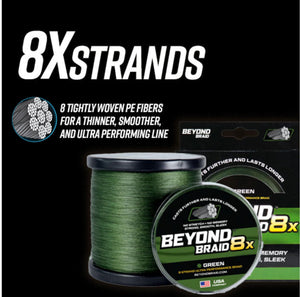 Beyond Braid 8 Strand Braided Fishing Line Series - Super Sleek & Smooth Braided Fishing Line - High Performance Fishing Line For Saltwater & Freshwater